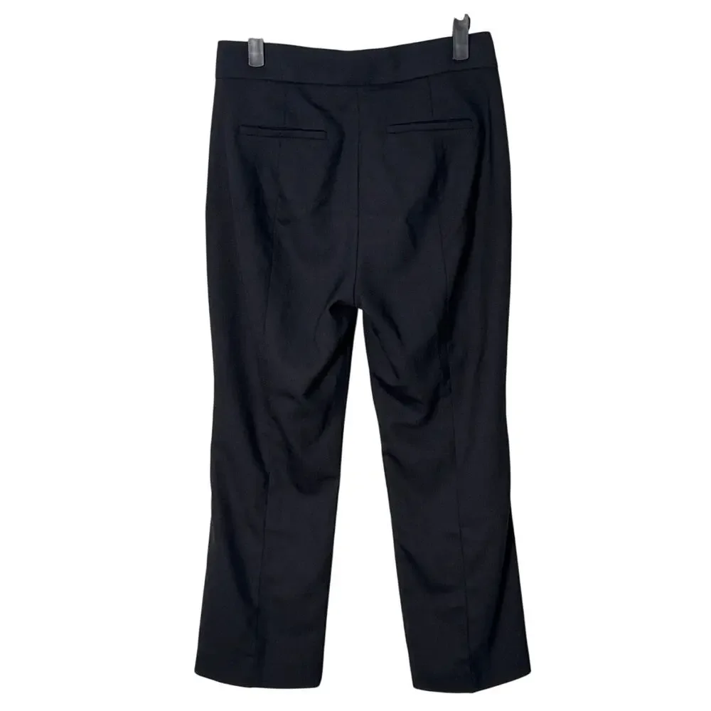 J. Crew Willa Cropped Flare Pant in Italian City Wool Blend Black Size 4‎